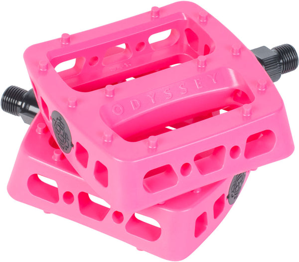 Odyssey Twisted Pro PC Pedals - Platform Composite/Plastic 9/16" Hot Pink