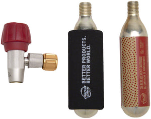 Planet Bike Red Zeppelin Inflator Includes Two Threaded 16g Cartridges Sleeve