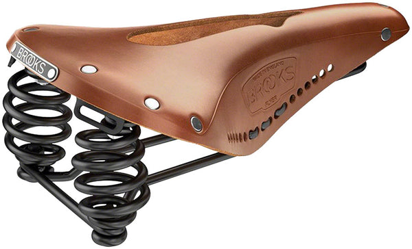 Brooks Flyer Saddle - Steel Honey Carved