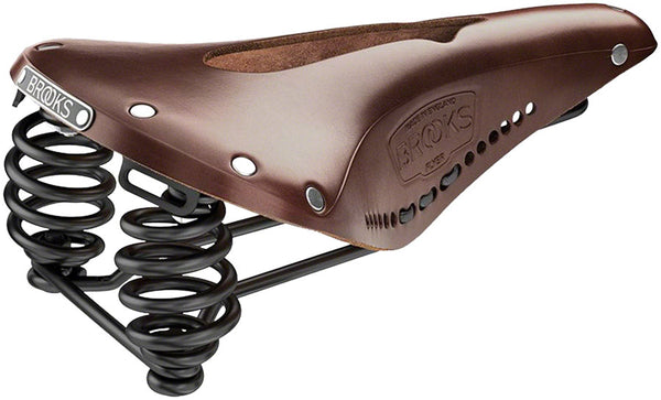 Brooks Flyer Saddle - Steel Antique Brown Carved