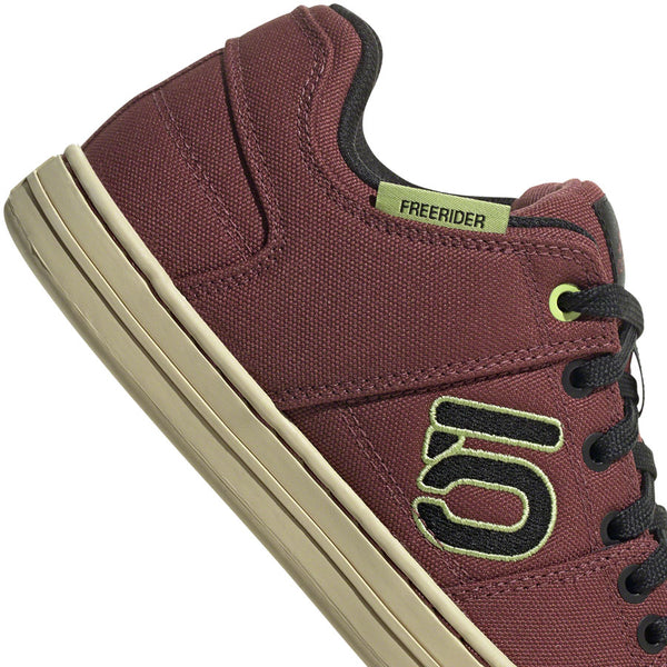Five Ten Freerider Canvas Flat Shoes - Women's Quiet Crimson/Core BLK/Pulse Lime 9.5