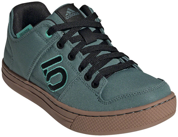 Five Ten Freerider Canvas Flat Shoes - Women's Hazy Emerald/Core BLK/Acid Mint 10.5