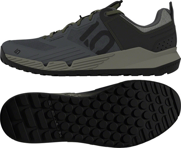 Five Ten Trailcross XT Flat Shoes - Men's Gray Six/Core BLK/Olive Strata 7.5