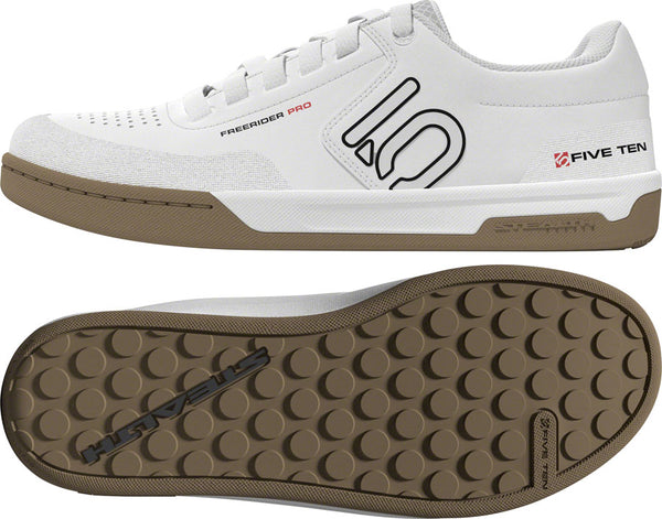 Five Ten Freerider Pro Flat Shoes - Men's FTWR White/Core Black/Red 10