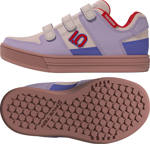 Five Ten Freerider Kid's VCS Flat Shoes - Putty Mauve/Pure Ruby/Semi Cobalt Blue 4.5