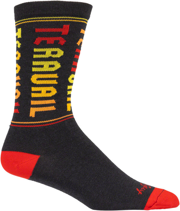 Teravail Scroll Wool Sock - Black/Red/Orange/Yellow Small/Medium