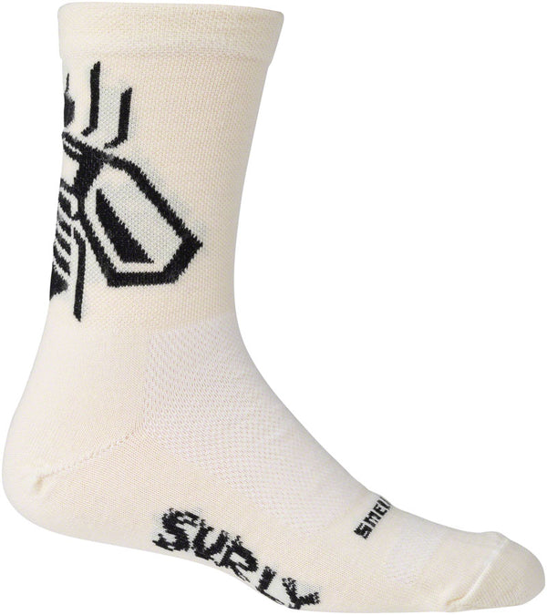 Surly Wingnut Wool Sock - 5" Natural/Black Small