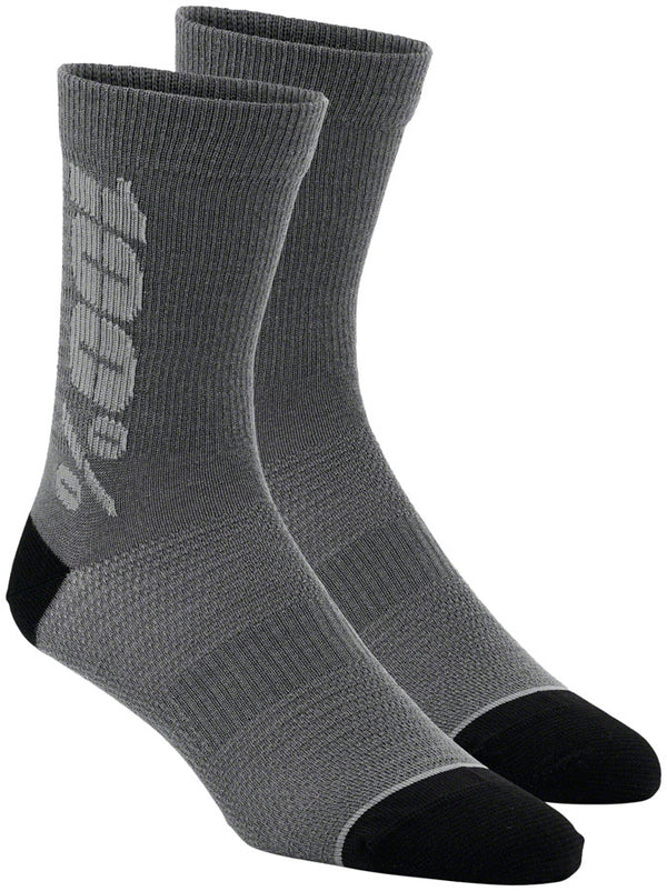 100% Rythym Merino MTB Socks - 6" Charcoal/Gray Small/Medium