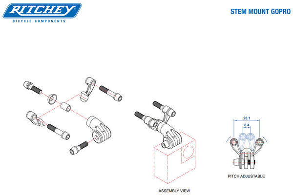 Ritchey Universal Stem Face Plate Accessory Mount: GoPro Black