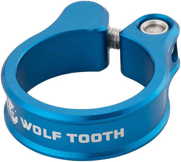 Wolf Tooth Seatpost Clamp - 34.9mm Bolt-On Blue