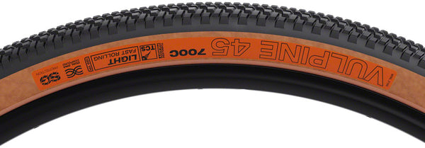 WTB Vulpine Tire - 700 x 45 TCS Tubeless Folding BLK/Tan Light/Fast Rolling Dual DNA SG