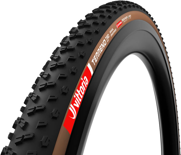 Vittoria Terreno T90 Mud Tire - 700 x 45 Tubeless Folding BLK/Brown Gravel Endurance Graphene G2.0