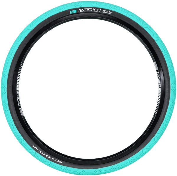 Radio Raceline Oxygen Tire - 20 x 1.6 Clincher Folding Teal/Black 120 TPI