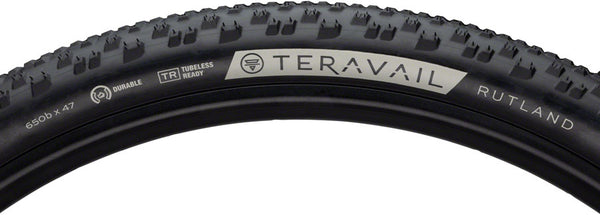 Teravail Rutland Tire - 650b x 47 Tubeless Folding BLK Durable Fast Compound