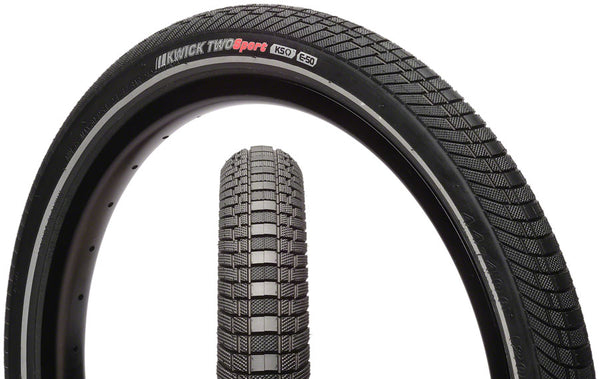 Kenda Kwick Two Tire - 20 x 1.75 Clincher Wire Black/Reflective 60tpi KS