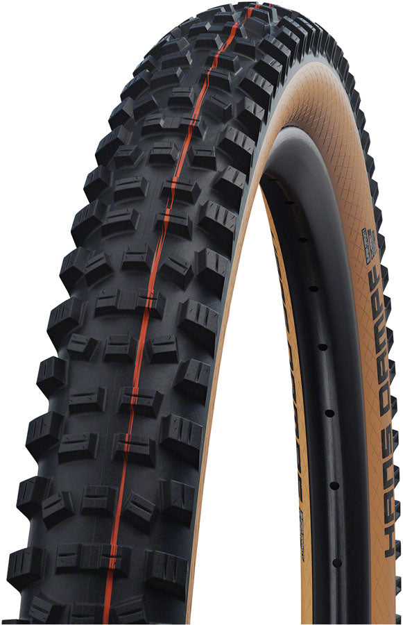 Schwalbe Hans Dampf Tire - 27.5 x 2.35" Tubeless Folding BLK/Tan Evolution Line Addix Soft Super Trail