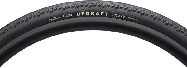 Teravail Updraft Tire - 700 x 40 Tubeless Folding BLK Durable Fast Compound