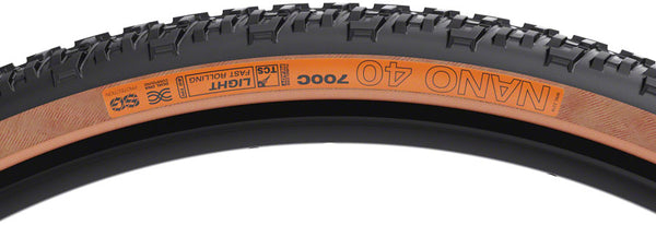 WTB Nano Tire - 700 x 40 TCS Tubeless Folding BLK/Tan Light/Fast Rolling Dual DNA SG