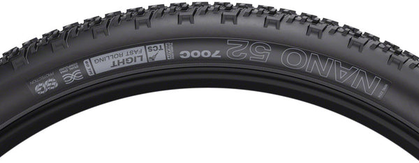 WTB Nano Tire - 700 x 52 TCS Tubeless Folding BLK Light/Fast Rolling Dual DNA SG