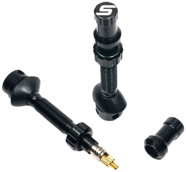 Stan's Tubeless Universal+ Valve Stems - Alloy Extra Tall Black Pair