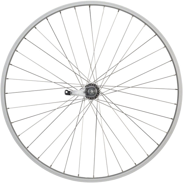 Quality Wheels Value Single Wall Series Coaster Brake Rear Wheel - 700c 3/8" x 124mm Coaster Brake 3 Prong Cog Silver 36H