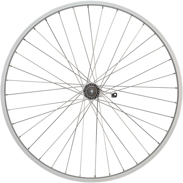 Quality Wheels Value Single Wall Series Coaster Brake Rear Wheel - 700c 3/8" x 124mm Coaster Brake 3 Prong Cog Silver 36H