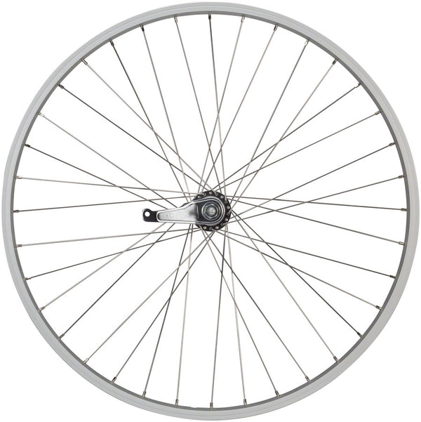 Quality Wheels Value Single Wall Series Coaster Brake Rear Wheel - 26" 3/8" x 124mm Coaster Brake 3 Prong Cog Silver 36H