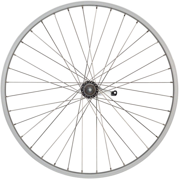 Quality Wheels Value Single Wall Series Coaster Brake Rear Wheel - 26" 3/8" x 124mm Coaster Brake 3 Prong Cog Silver 36H