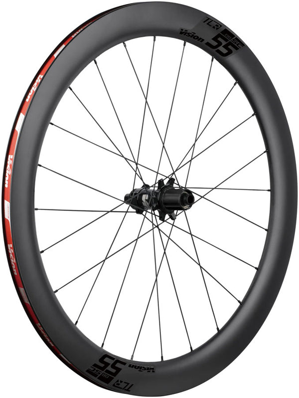 Vision SC55 TL Rear Wheel Tubeless 700c 24H Spoke Count Disc Brake Center Lock Rotor Mount – BLK