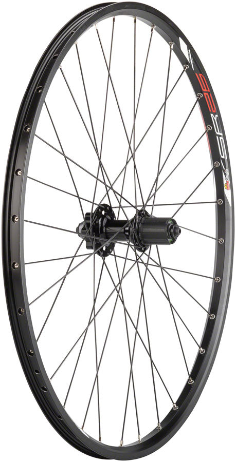 Quality Wheels Value Double Wall Series Disc Rear Wheel - 26" QR x 135mm 6-Bolt HG 10 BLK Clincher 32H