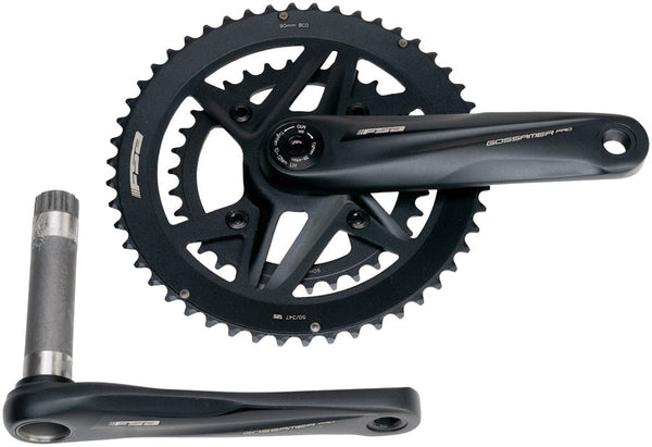 Full Speed Ahead Gossamer Pro 2x Crankset - 165mm 50/34t For Shimano 12-Speed HG+ DM/90 BCD MegaExo Spindle BLK