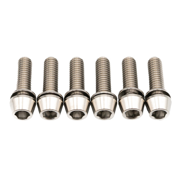 Better Bolts Deity Copperhead Ti  Stem Bolt Kit Silver 6/Count