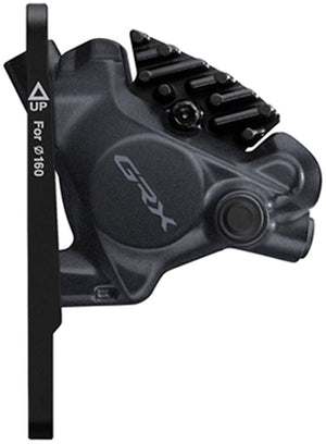 Shimano GRX BR-RX410 Hydraulic Disc Brake Caliper - Front Flat-Mount W/Bracket 140/160mm Rotor Assembled 160mm BLK