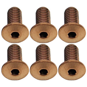 Better Bolts Titanium Water Bottle Cage Bolts10mm Copper 6/Count