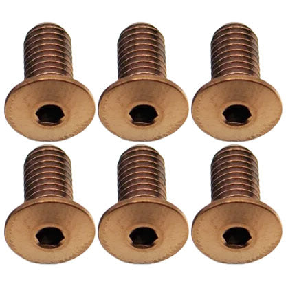 Better Bolts Titanium Water Bottle Cage Bolts10mm Copper 6/Count