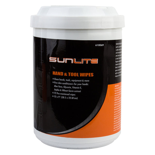 Sunlite Hand & Tool Wipes Hand and Tool wipe Jar of 72