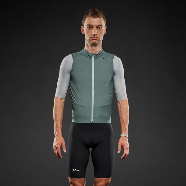 Men's Pi PRO/BLACK Wind Vest - BALSAM GREEN / XS