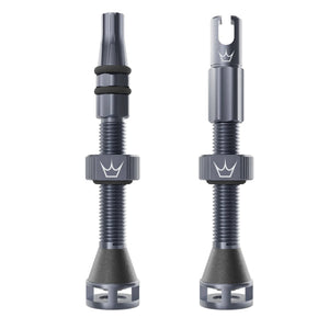 Peaty's Holeshot Fast Flow Tubeless Valves 42mm Slate Pair