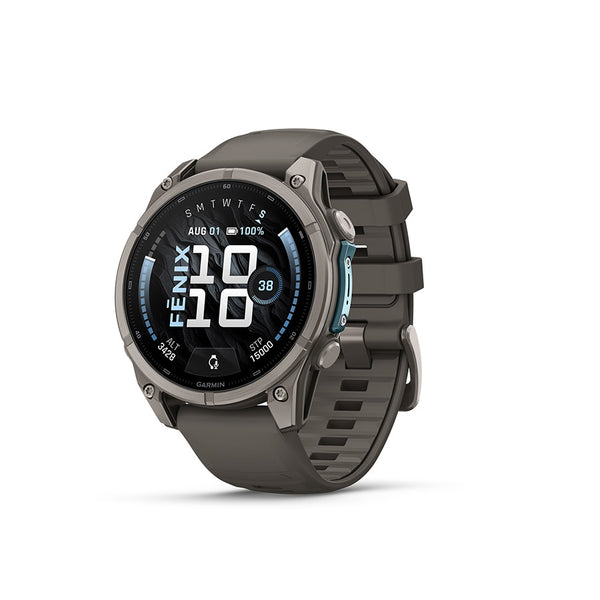 Garmin fenix 9 47mm Watch Watch Color: Titanium Wristband: Pebble Grey - Silicone