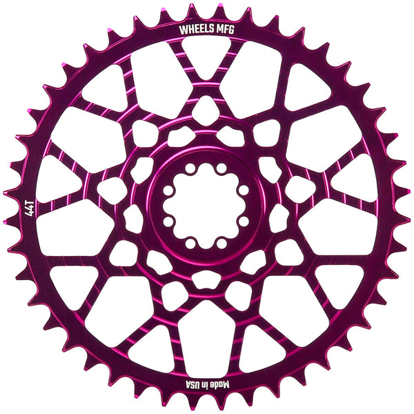 Wheels Manufacturing Gravel Direct Mount Chainring - 44t SRAM 8-Bolt Direct Mount 6.5mm Inboard Offset T-Type Chain Compatible Purple