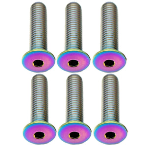 Better Bolts Titanium Water Bottle Cage Bolts20mmRainbow 6/Count