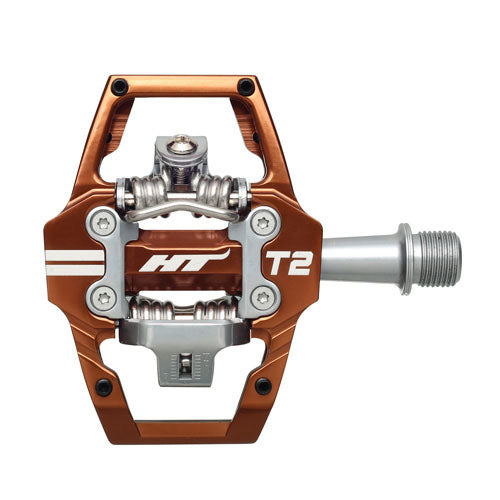 HT Pedals T2-SX Clipless Platform Pedals CrMo - Root Beer