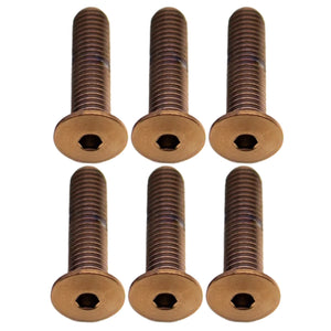 Better Bolts Titanium Water Bottle Cage Bolts20mm Copper 6/Count