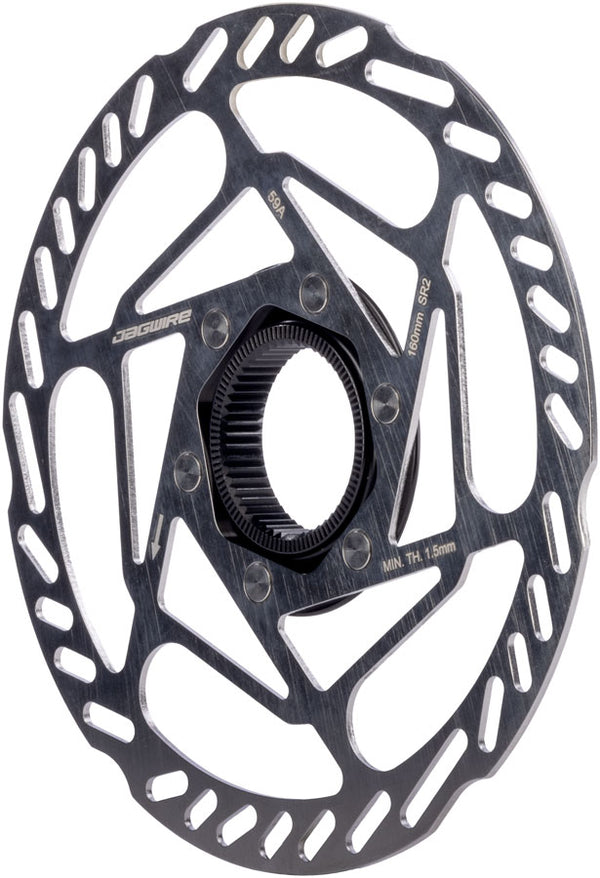 Jagwire Sport SR2 Disc Brake Rotor - 160mm Center Lock Includes Lockring 1.8mm Thickness