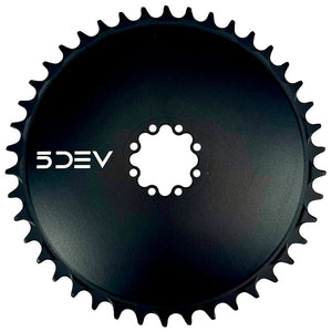 5Dev Aluminum Aero Chainring 8-Bolt Sram 52T Black  