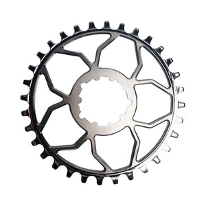 5Dev Titanium 3-Bolt Chainring 3mm Offset 30T Raw/Silver