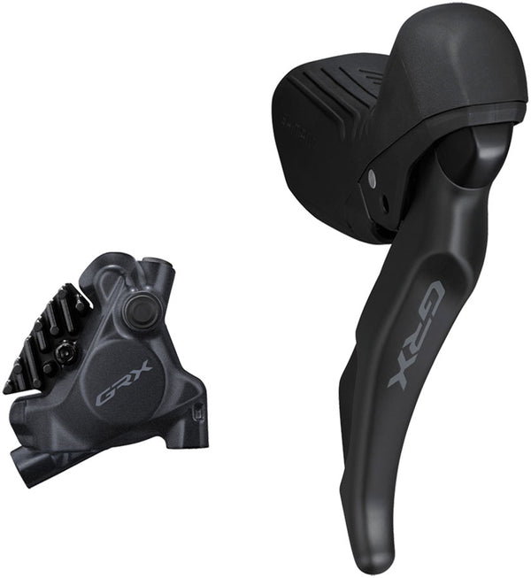 Shimano GRX ST-RX610 Shift/Brake Lever BR-RX410 Hyd Disc Brake Caliper - Right/Rear 12-Spd Flat Mnt Caliper For 25mm Mount BLK