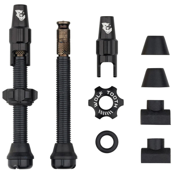 Wolf Tooth Components Tubeless Valve Stem Kit Clik Valve 44mm Black