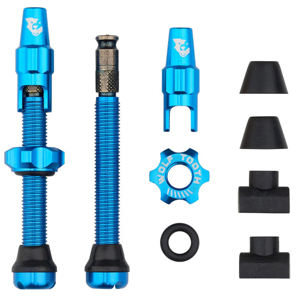Wolf Tooth Components Tubeless Valve Stem Kit Clik Valve 44mm Blue