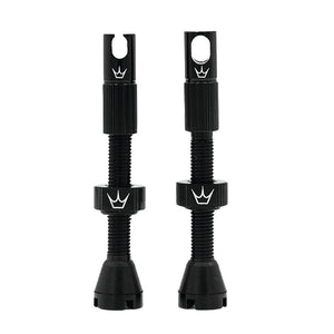 Peaty's Alloy Presta Valve Stem 42mm Pair Black